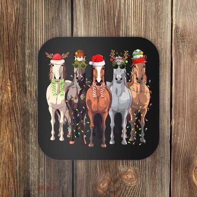 Horses Christmas Coaster