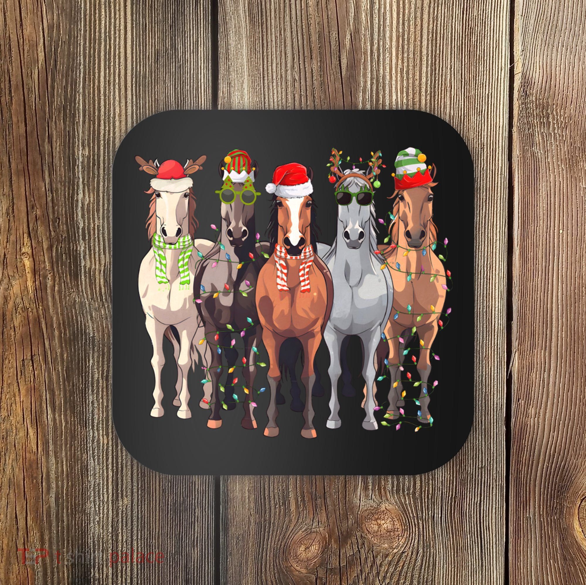 Horses Christmas Coaster