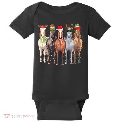 Horses Christmas Baby Bodysuit