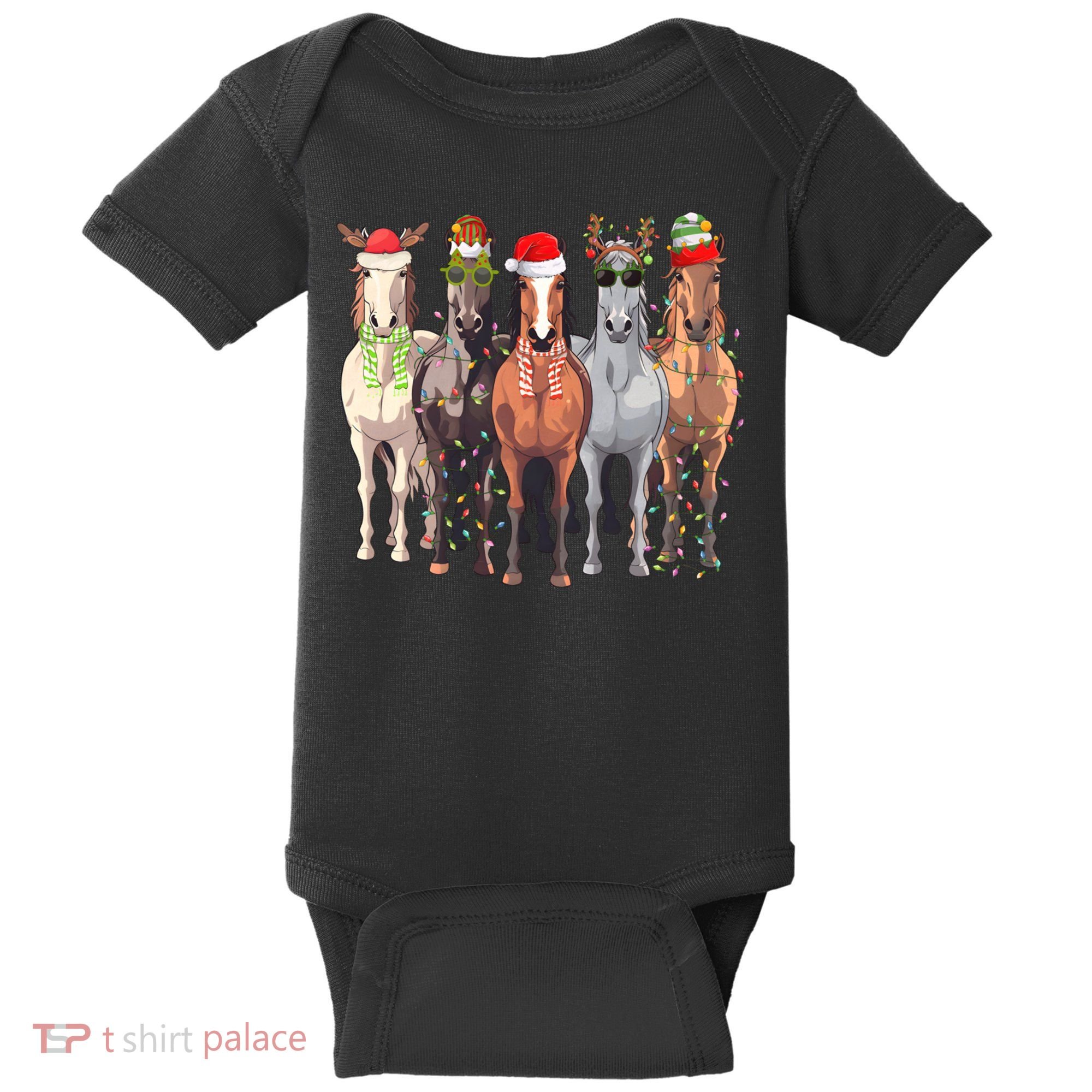 Horses Christmas Baby Bodysuit