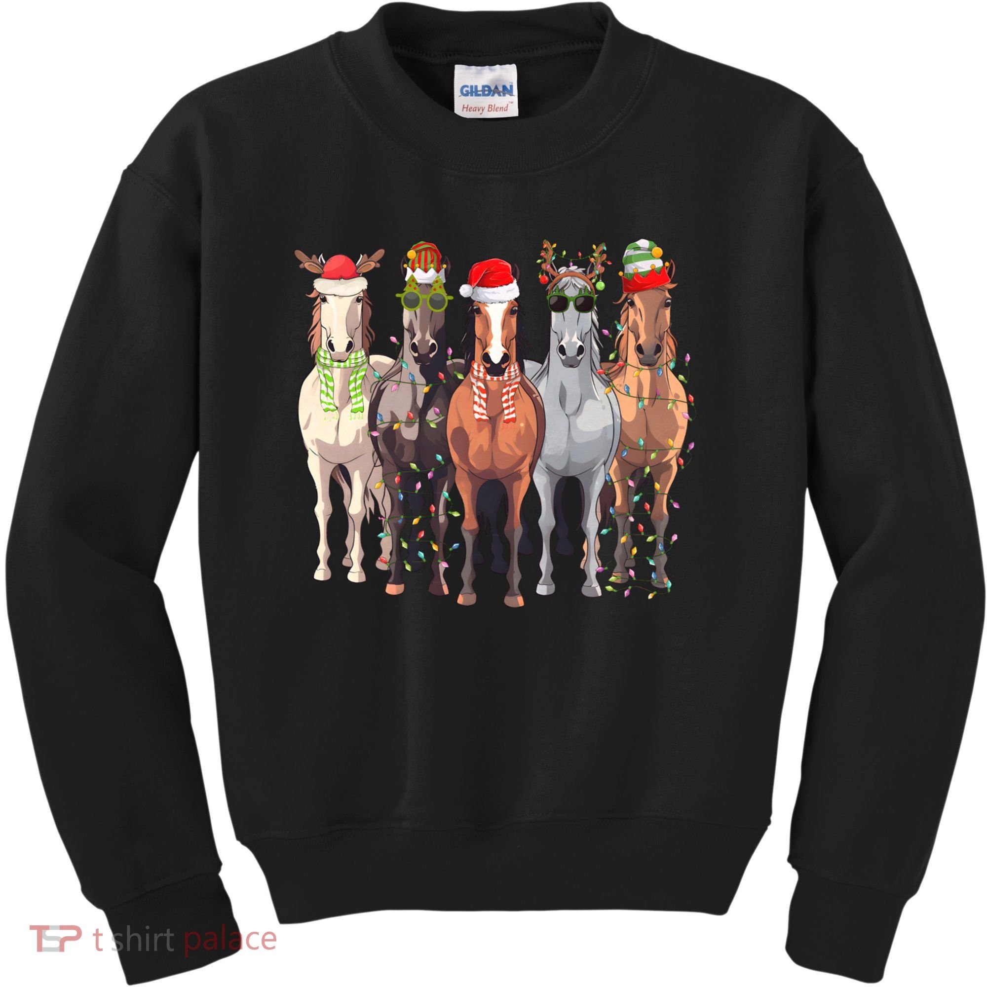 Horses Christmas Kids Sweatshirt