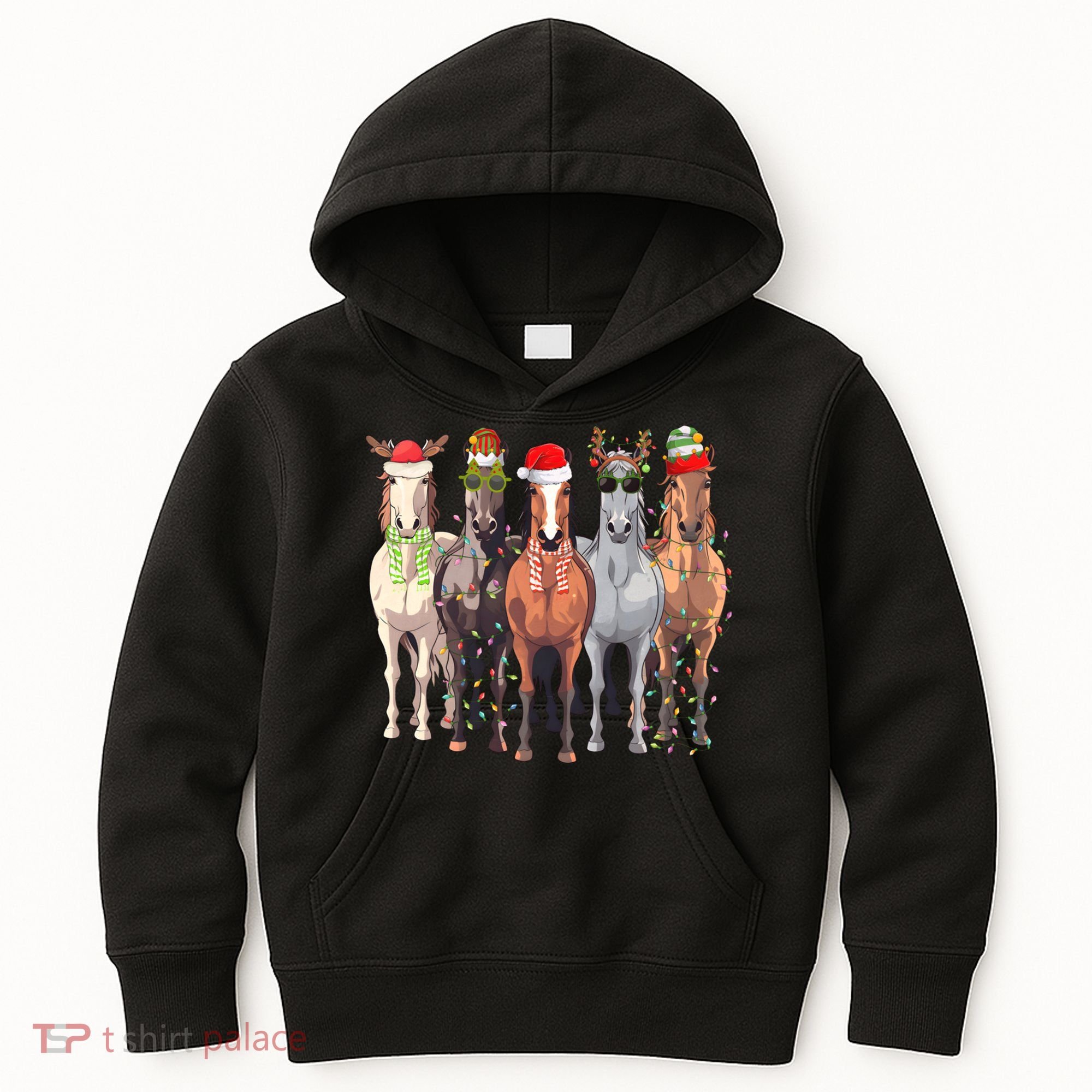 Horses Christmas Kids Hoodie