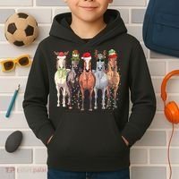 Horses Christmas Kids Hoodie thumb 2