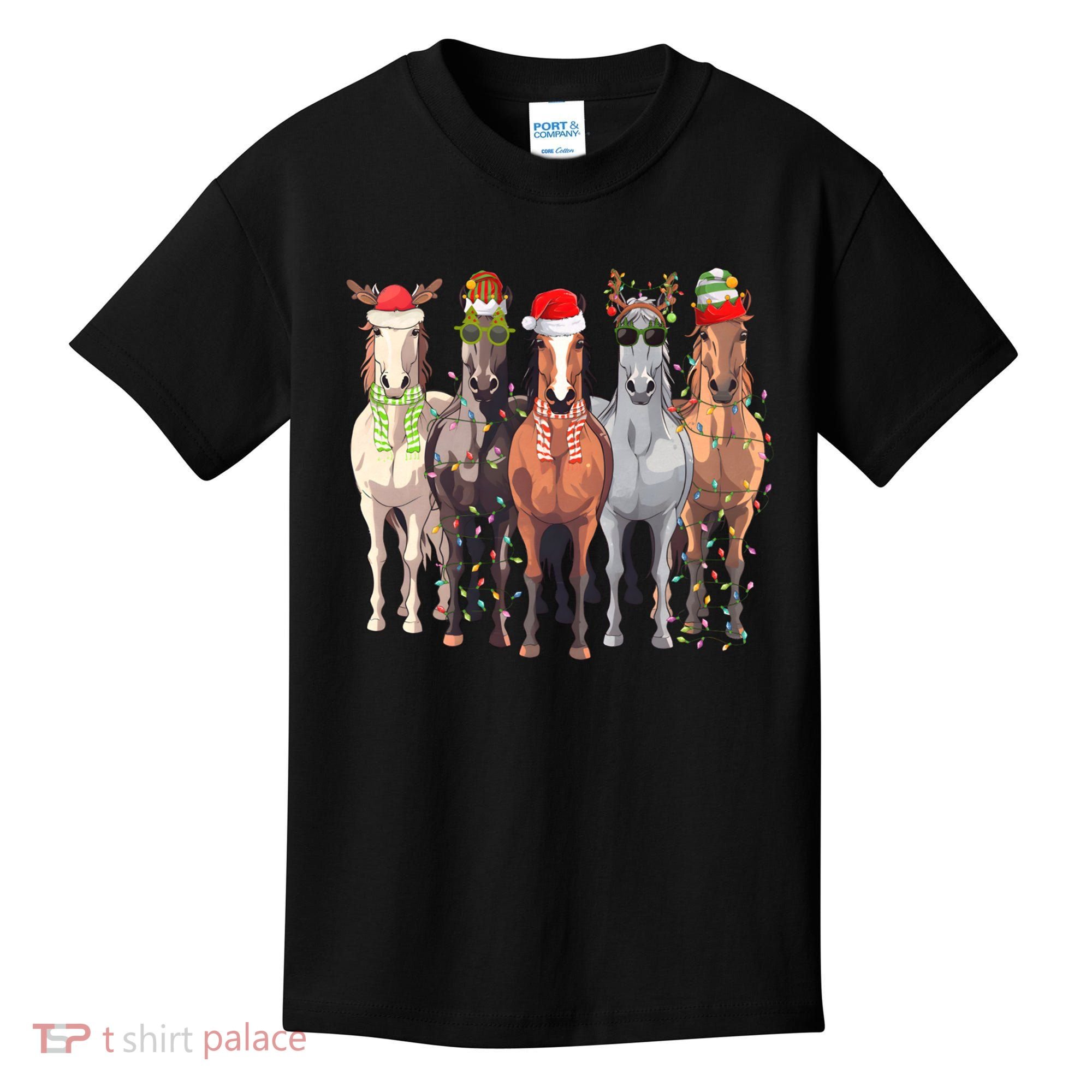 Horses Christmas Kids T-Shirt