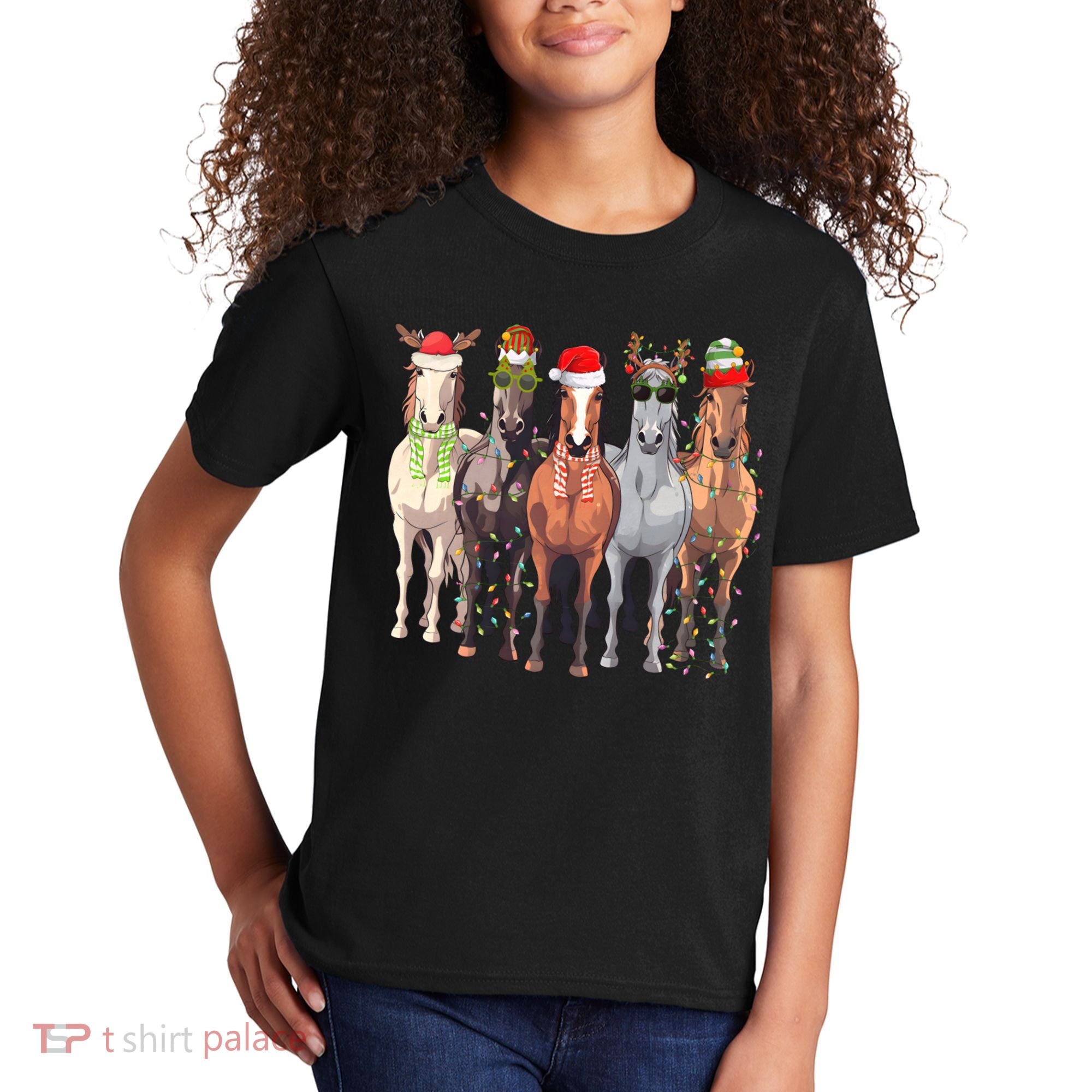 Horses Christmas Kids T-Shirt