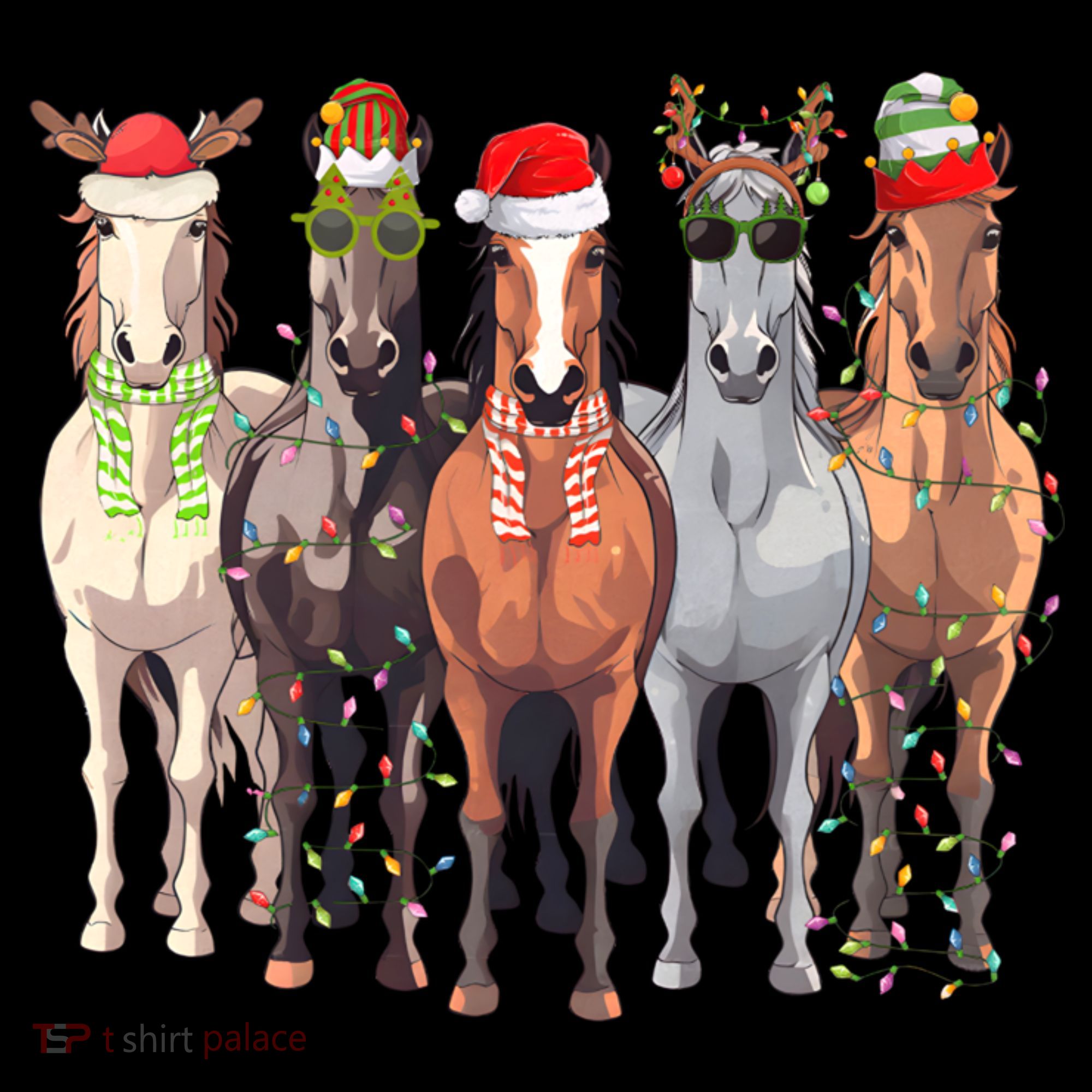 Horses Christmas Kids T-Shirt
