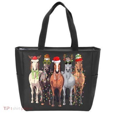 Horses Christmas Tote Bag