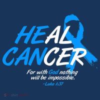 He Can Heal Cancer Colon Cancer Awareness Blue Ribbon Women's Tank Top thumb 5
