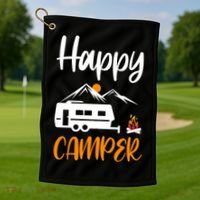 Happy Camper Golf Towel thumb 1