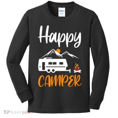 Happy Camper Kids Long Sleeve Shirt
