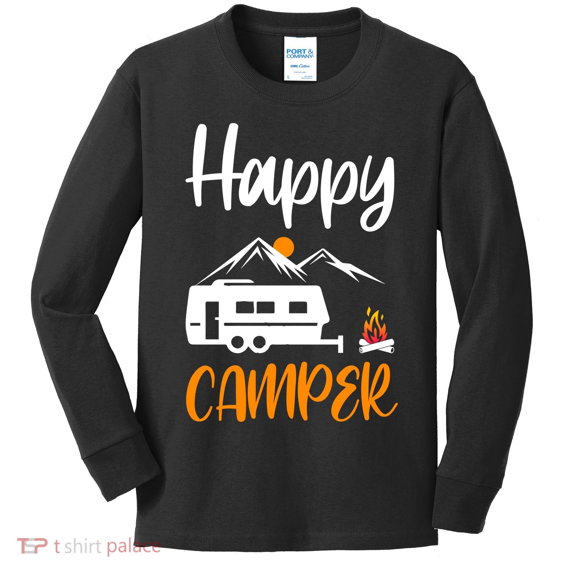 Happy Camper Kids Long Sleeve Shirt