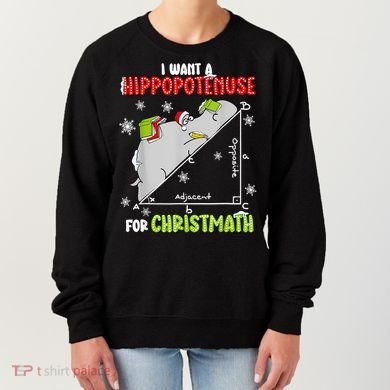 Hippopotamus Christmath Women's Sweatshirt