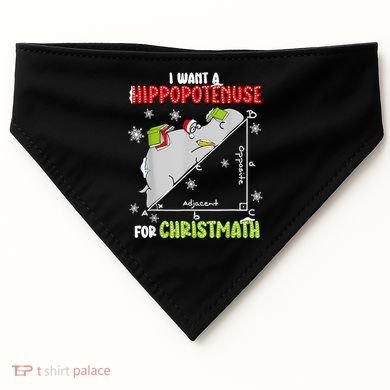 Hippopotamus Christmath USA-Made Doggie Bandana