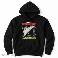 Hippopotamus Christmath Hoodie thumb 0