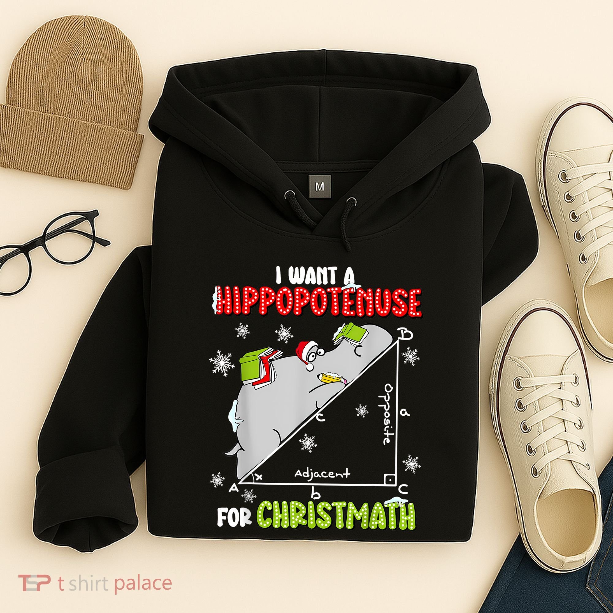 Hippopotamus Christmath Hoodie