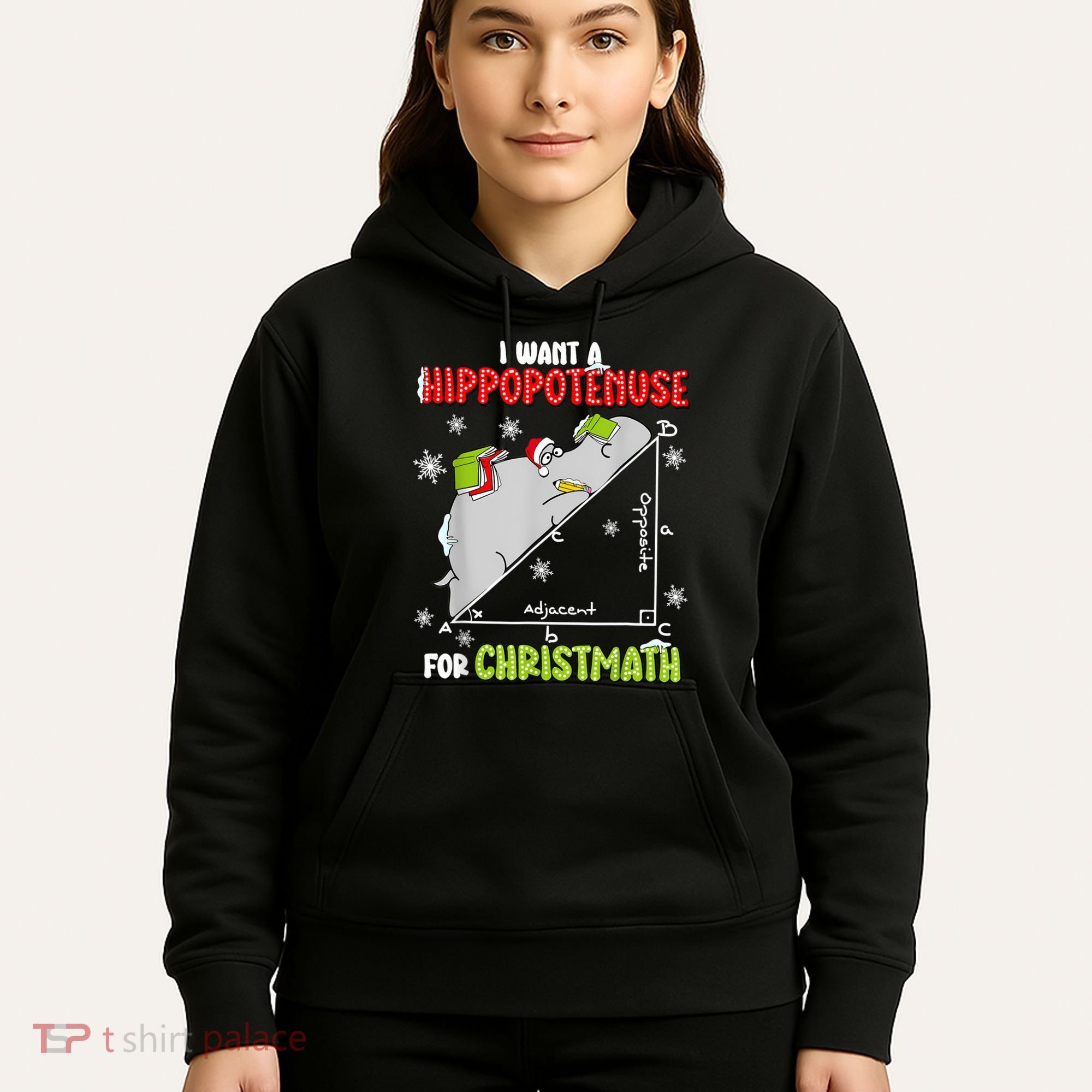 Hippopotamus Christmath Hoodie