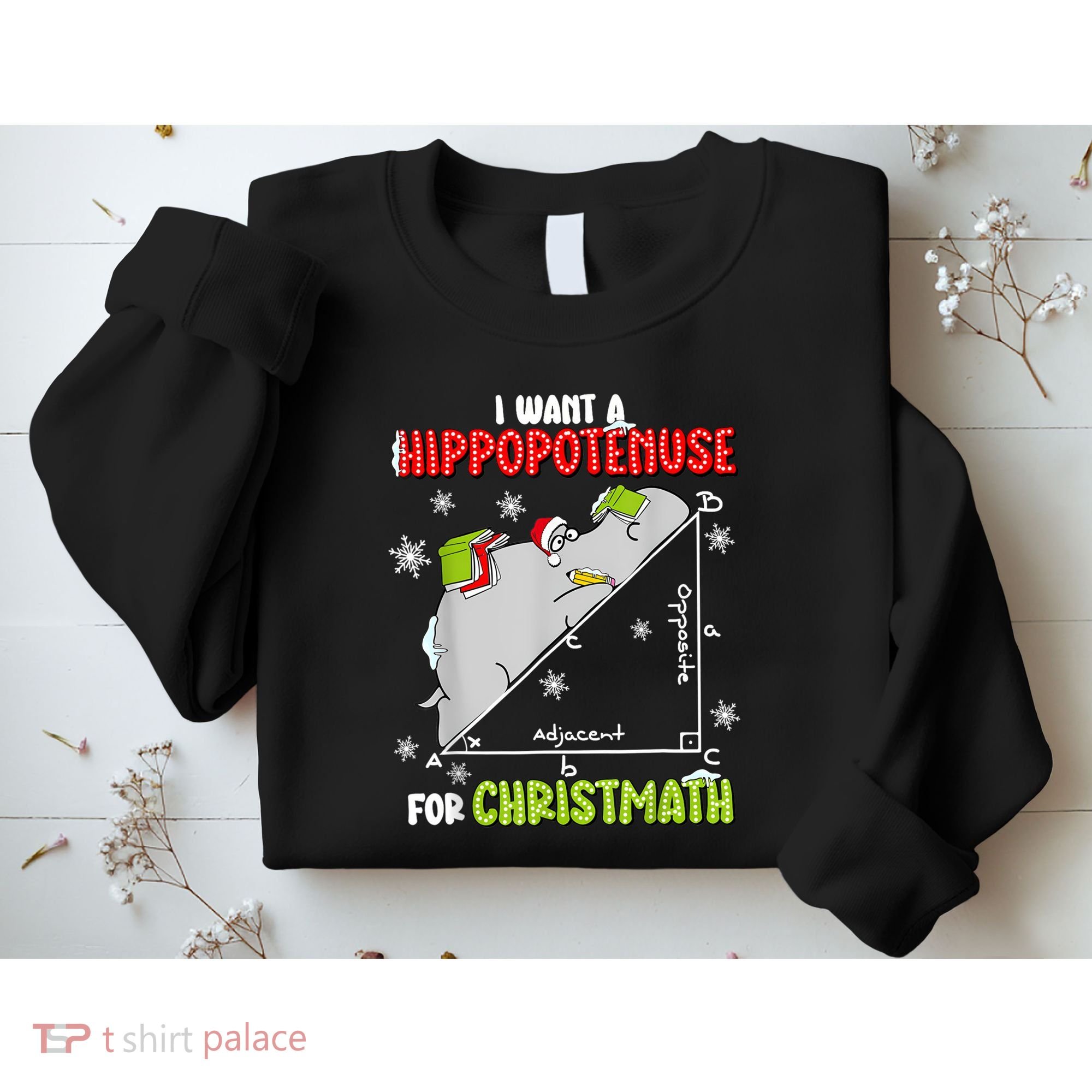Hippopotamus Christmath Sweatshirt