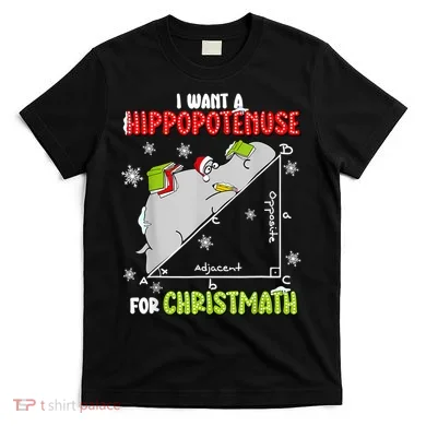 Hippopotamus Christmath T-Shirt