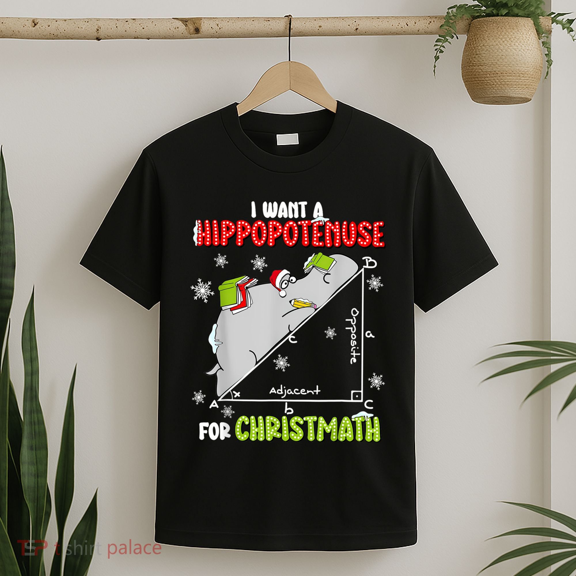 Hippopotamus Christmath T-Shirt