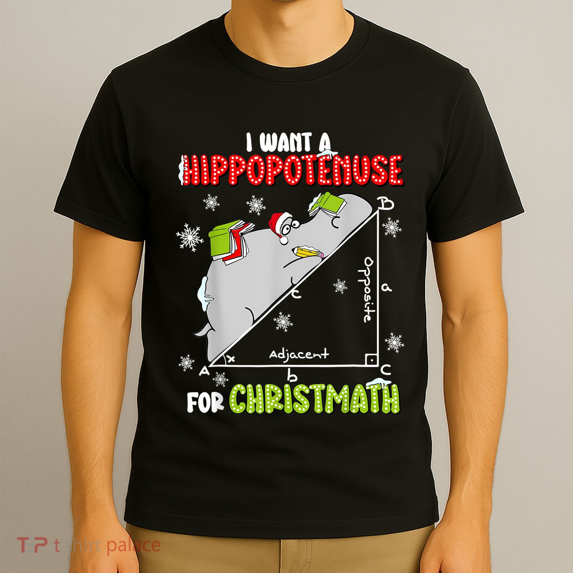 Hippopotamus Christmath T-Shirt