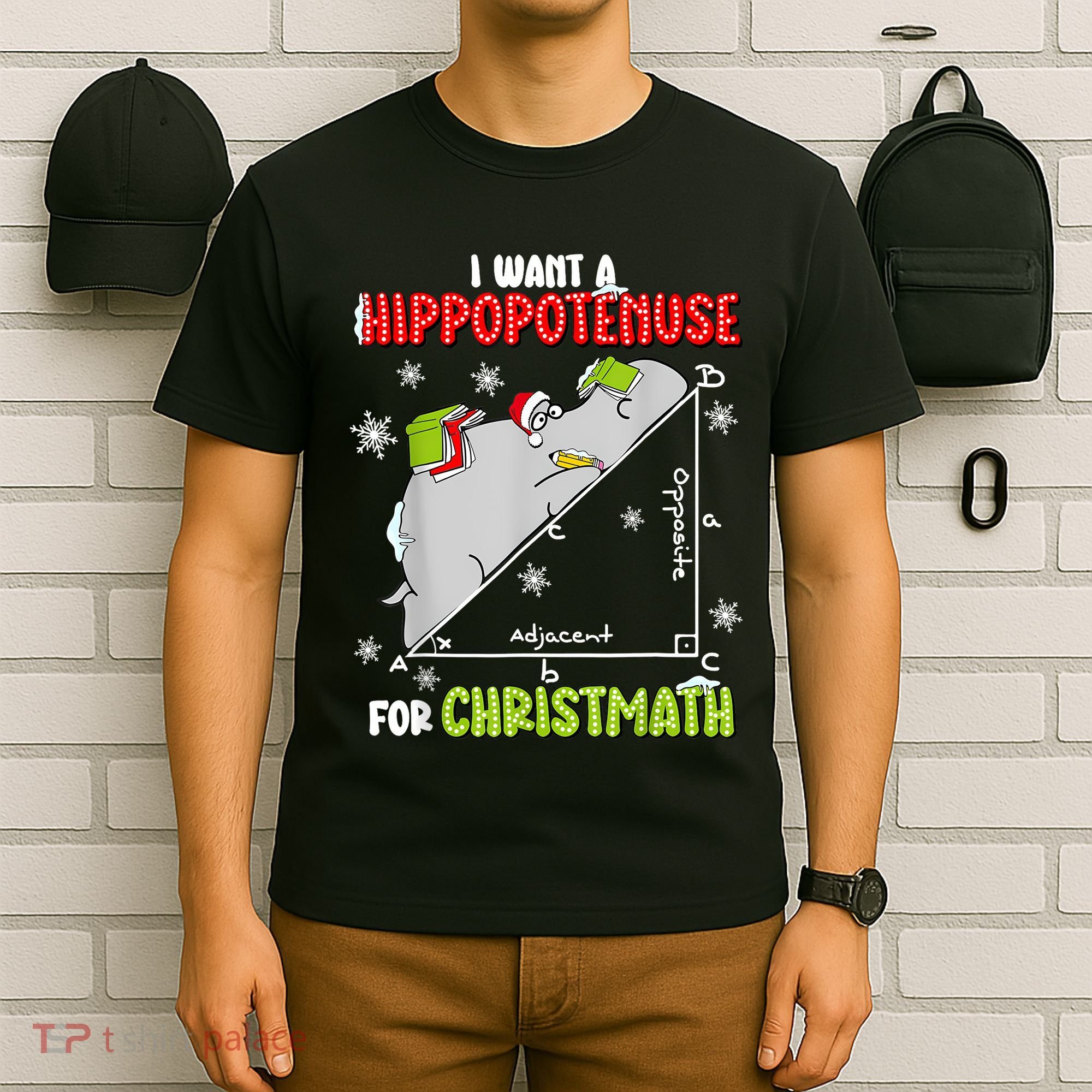 Hippopotamus Christmath T-Shirt