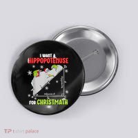 Hippopotamus Christmath Button thumb 0