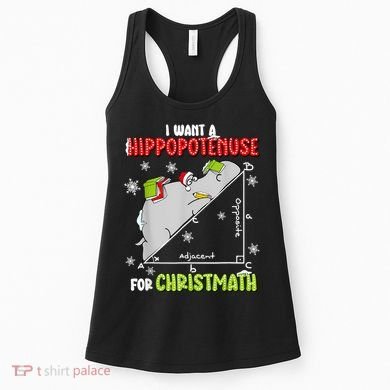 Hippopotamus Christmath Women's Tank Top