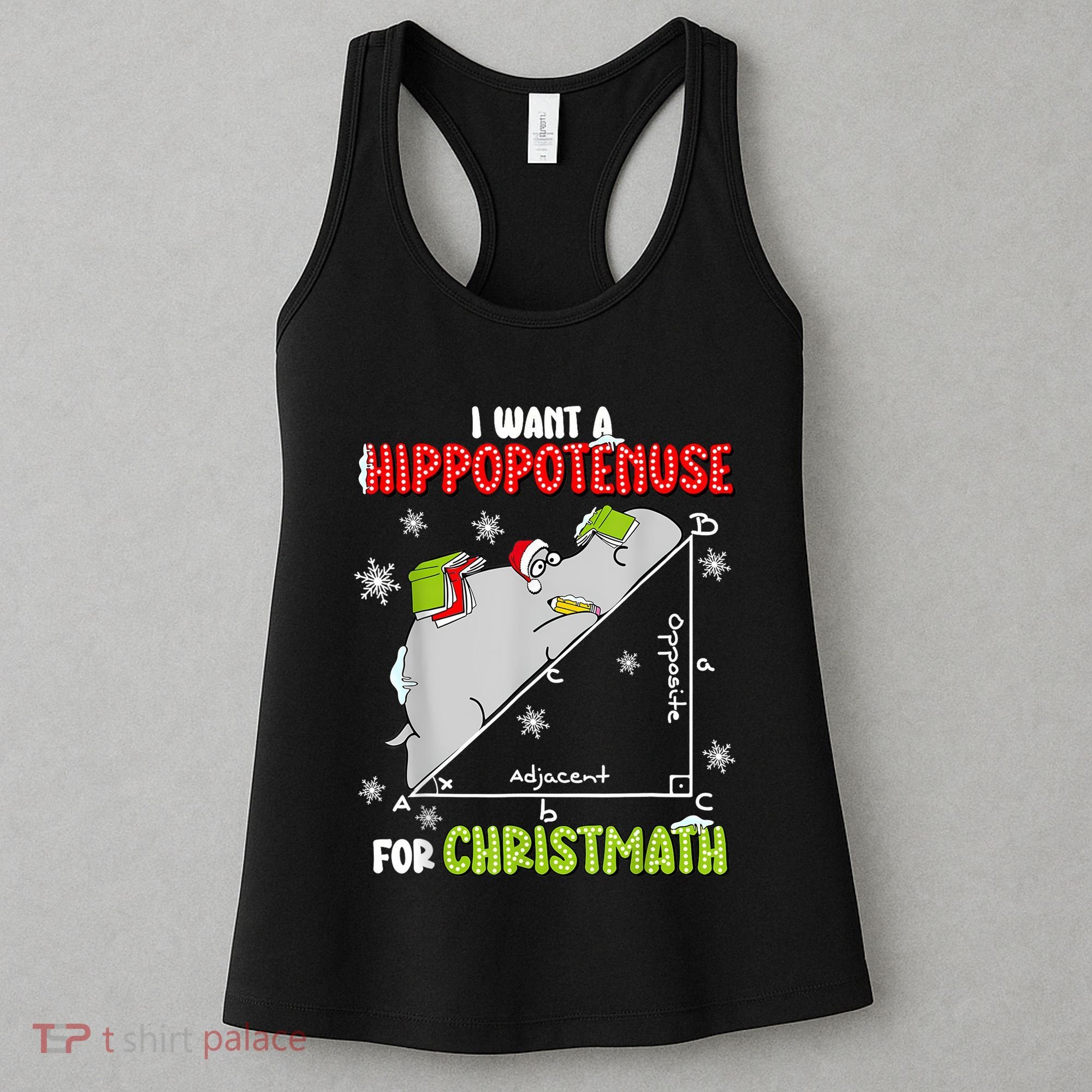 Hippopotamus Christmath Women's Tank Top