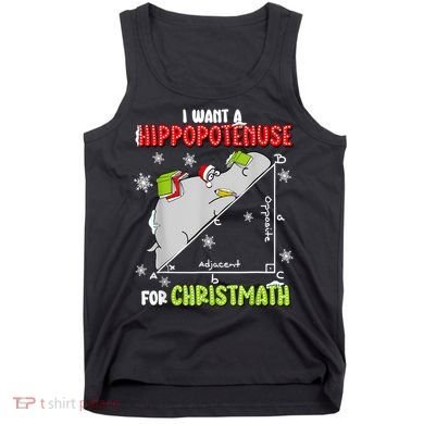 Hippopotamus Christmath Tank Top
