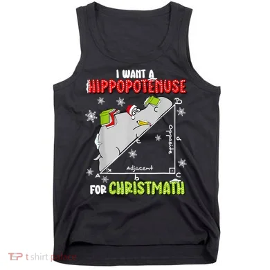 Hippopotamus Christmath Tank Top