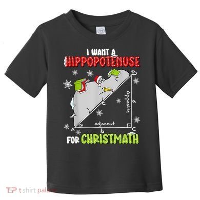 Hippopotamus Christmath Toddler T-Shirt
