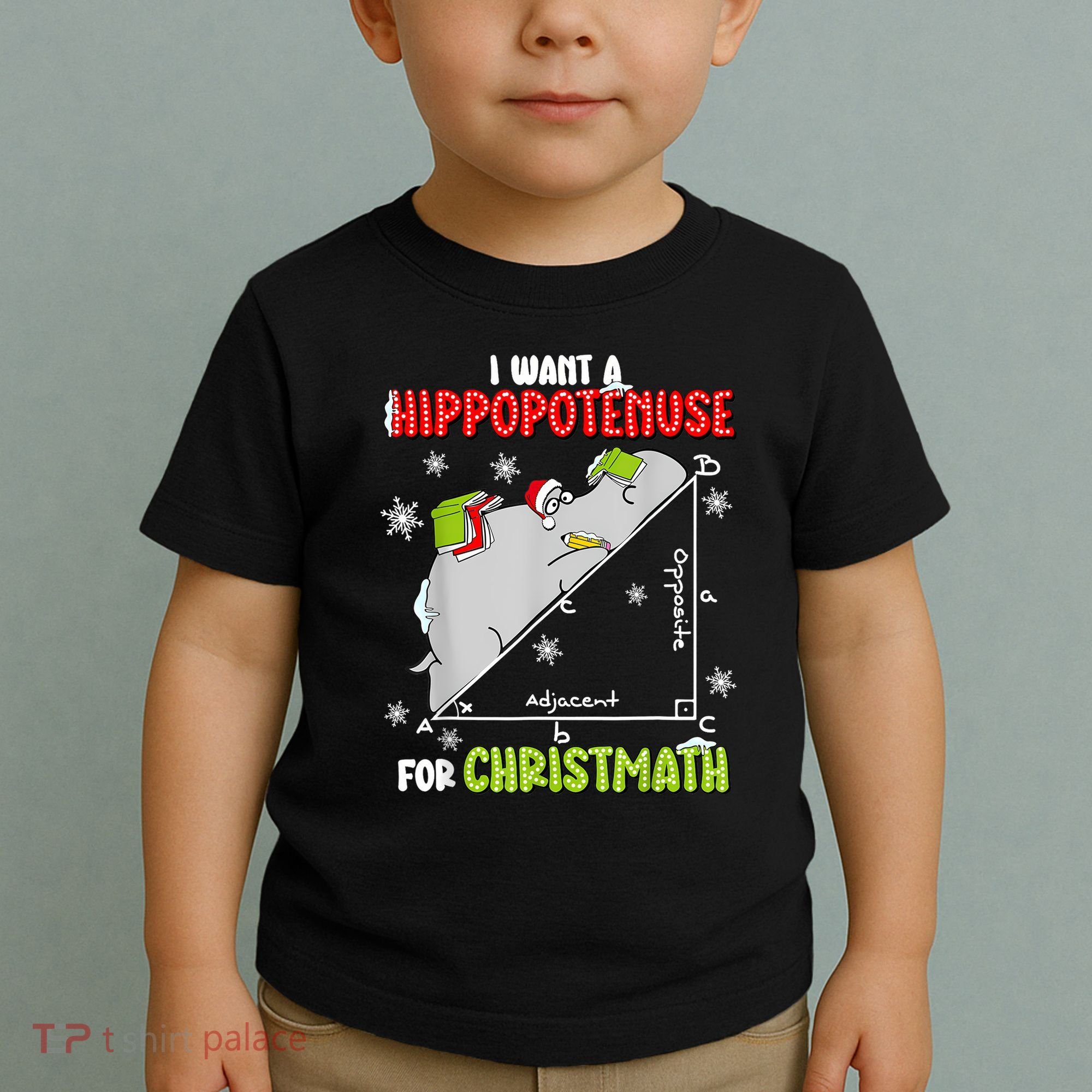 Hippopotamus Christmath Toddler T-Shirt