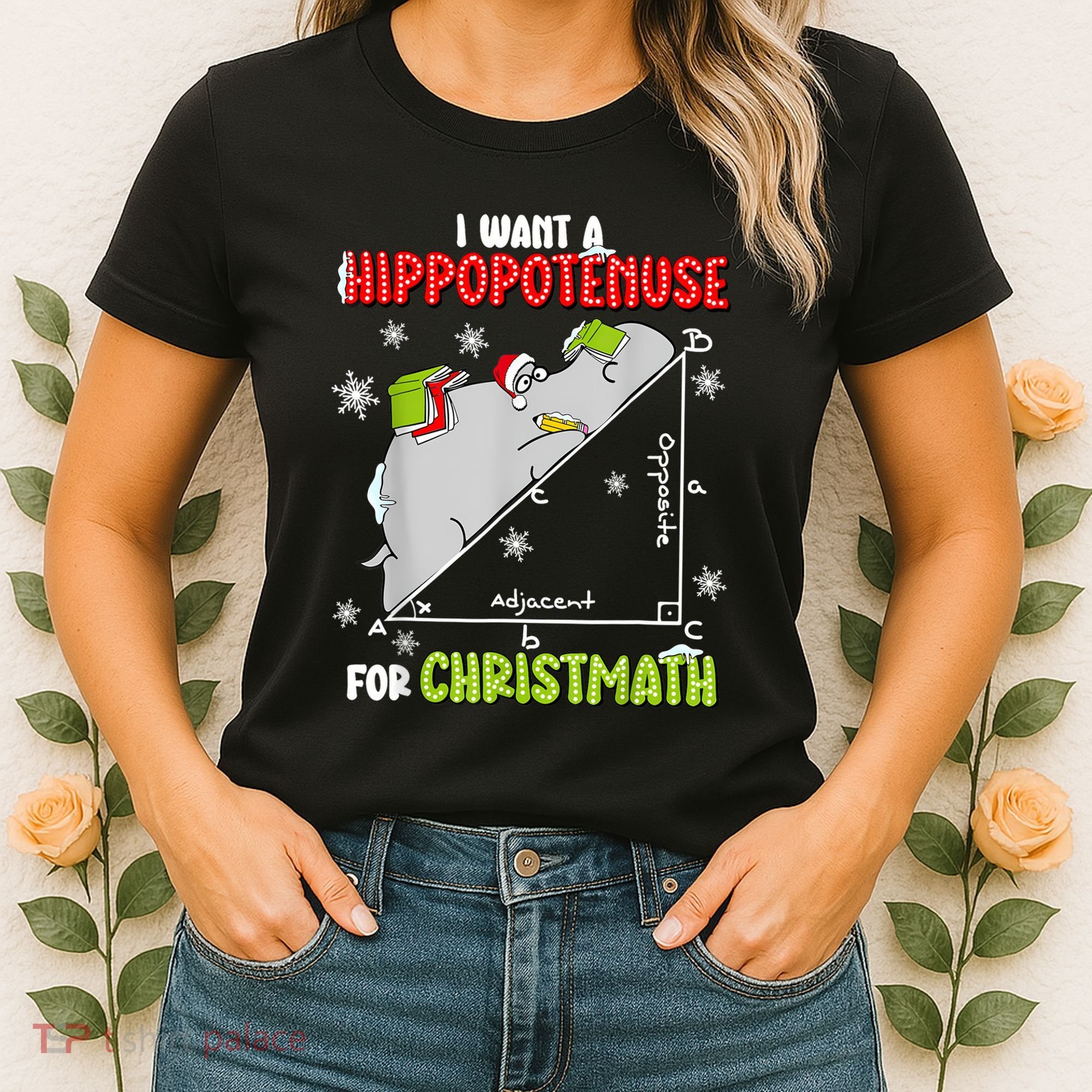 Hippopotamus Christmath Women's T-Shirt