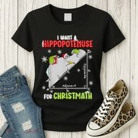 Hippopotamus Christmath Women's T-Shirt thumb 3