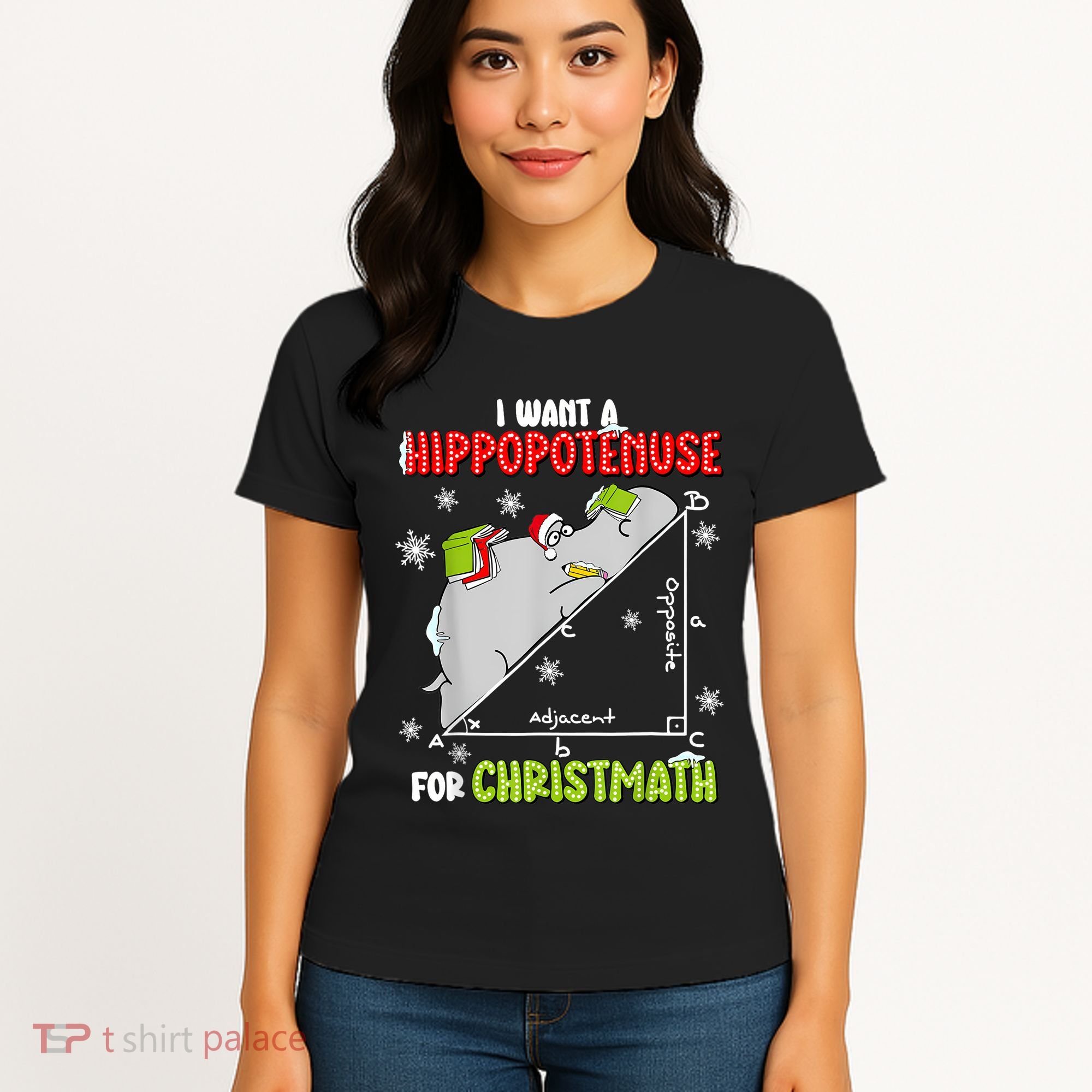 Hippopotamus Christmath Women's T-Shirt