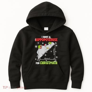 Hippopotamus Christmath Kids Hoodie