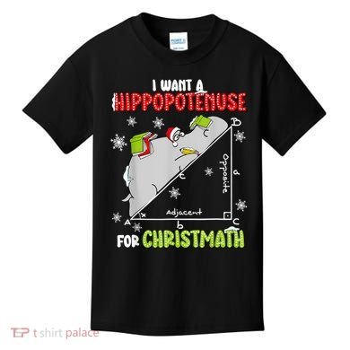 Hippopotamus Christmath Kids T-Shirt