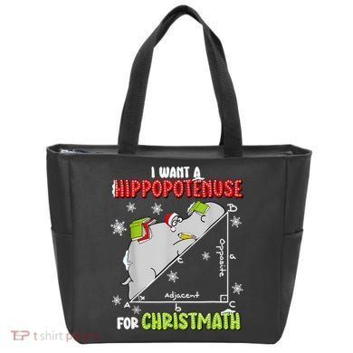 Hippopotamus Christmath Tote Bag