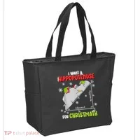 Hippopotamus Christmath Tote Bag thumb 2