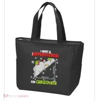 Hippopotamus Christmath Tote Bag thumb 3