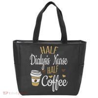 Half Coffee Half Dialysis Nurse Gift, Dialysis Nurse Tote Bag thumb 0