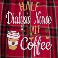 Half Coffee Half Dialysis Nurse Gift, Dialysis Nurse Women's Flannel Plaid Pajama Pants thumb 2