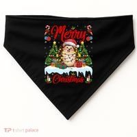 Hedgehog Christmas Hedgehog Xmas Tree Lighting Santa Hat USA-Made Doggie Bandana thumb 0