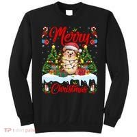 Hedgehog Christmas Hedgehog Xmas Tree Lighting Santa Hat Sweatshirt thumb 0