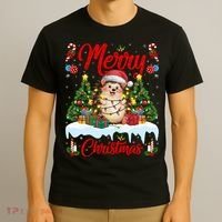Hedgehog Christmas Hedgehog Xmas Tree Lighting Santa Hat T-Shirt thumb 3