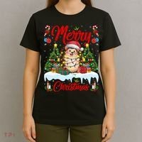 Hedgehog Christmas Hedgehog Xmas Tree Lighting Santa Hat T-Shirt thumb 4