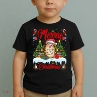 Hedgehog Christmas Hedgehog Xmas Tree Lighting Santa Hat Toddler T-Shirt thumb 2