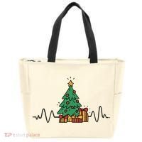 Heartbeat Christmas Holiday Tote Bag thumb 0