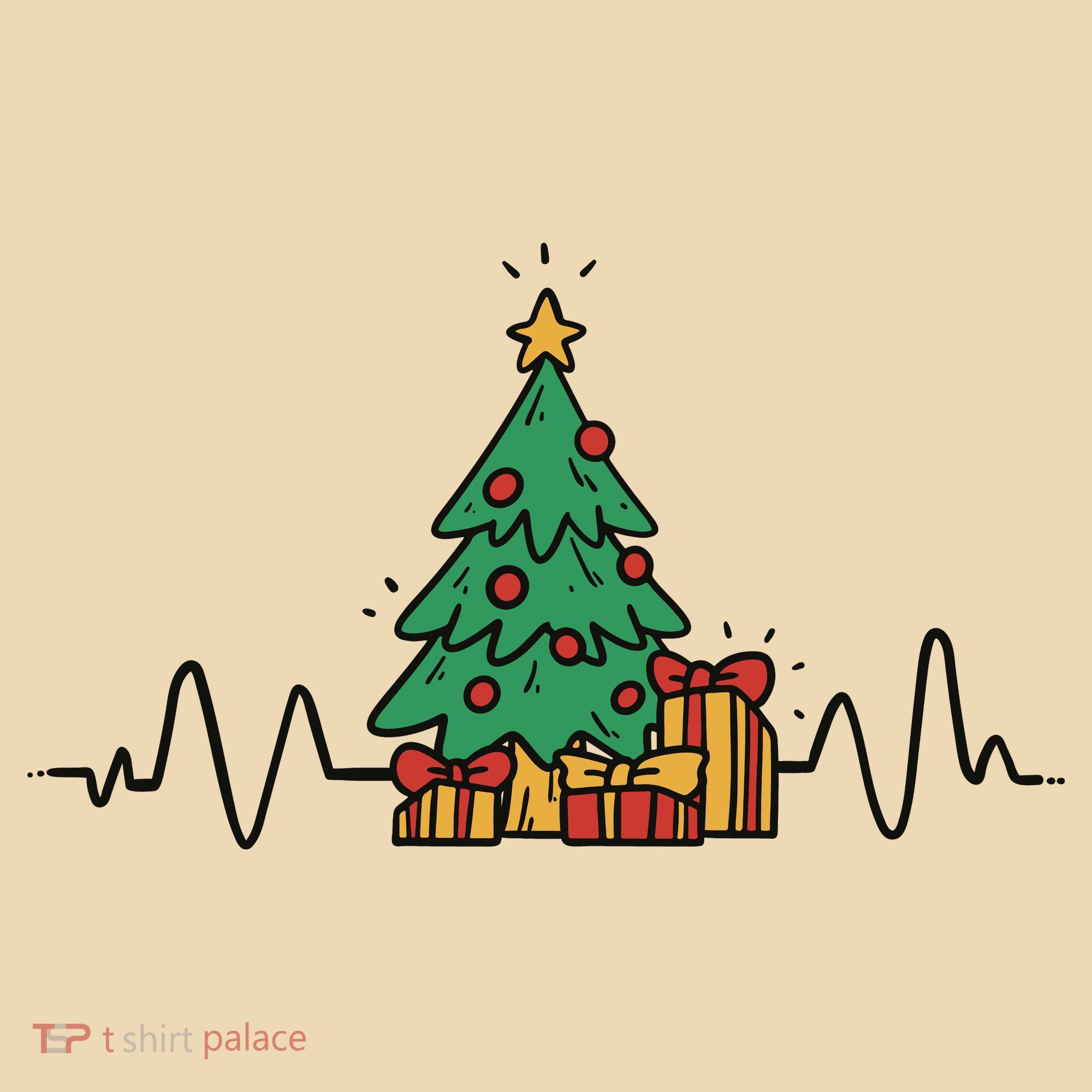 Heartbeat Christmas Holiday Tote Bag