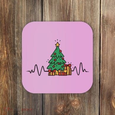 Heartbeat Christmas Holiday Coaster
